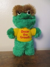 Sesame Street Oscar The Grouch Playskool 9" Plush Doll Stuffed 1983 Vintage