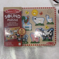 Melissa  Doug Farm Animals Sound Puzzle - Wooden Peg Puzzle with Sound Effects