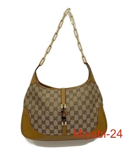 Gucci Jackie Chain Handbag Brown Women's Leather Italy Used