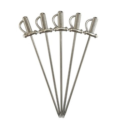 5pcs 304 Stainless Steel Sticks Metal Cocktail Skewers Creative Party Decoration