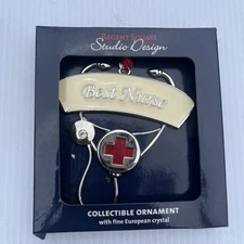 Regent Square Studio Design Ornament  "Best Nurse" with Fine European Crystal
