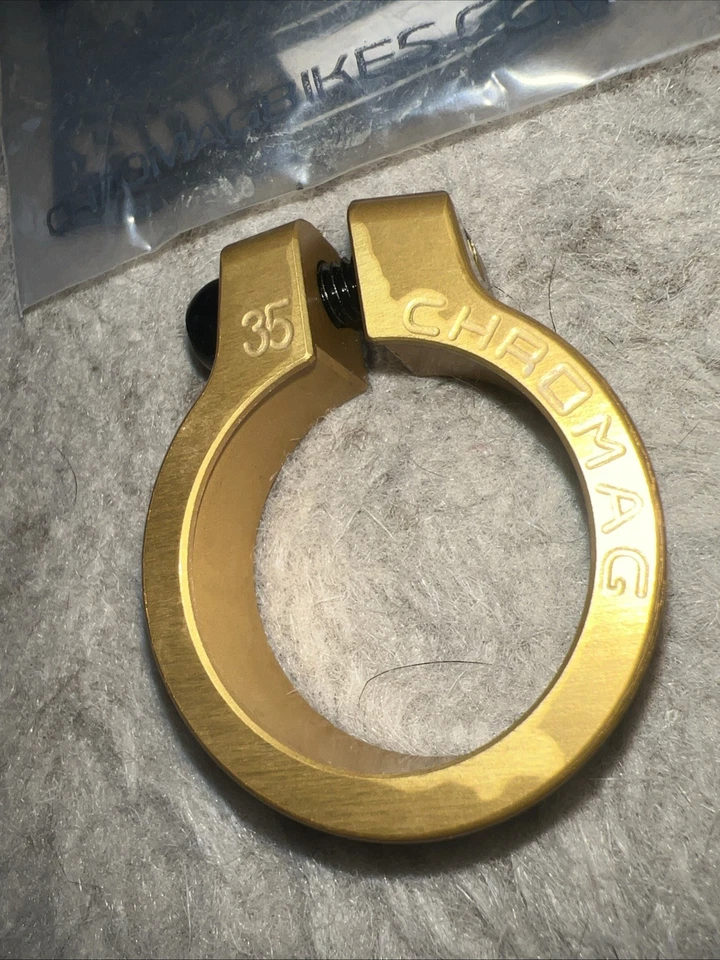 Abrazadera de asiento Chromag NQR 35mm DORADO. Nuevo en bolsa. Billet Aluminio. Foto 3 de 4