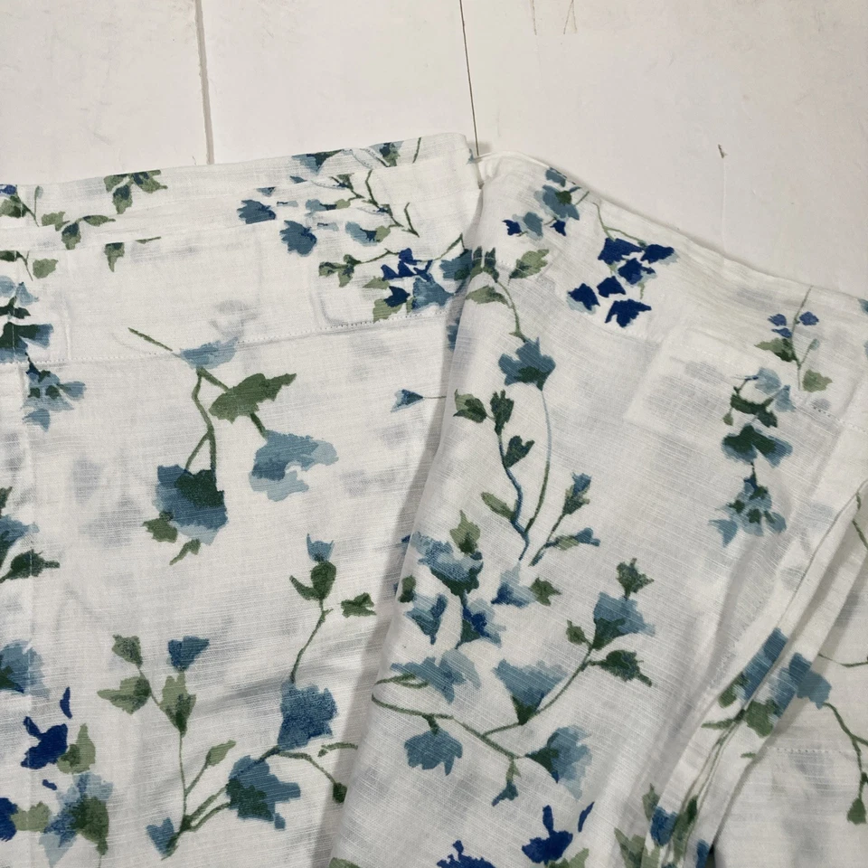 Ralph Lauren Pampas Floral 50 x 96 2 Paneles Cortinas 100% Algodón Azul y Verde Foto 4 de 4