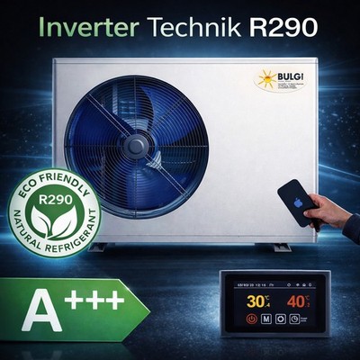 BULG Luft-/Wasser Mono Pro DC Inverter Wärmepumpe | 9,1 KW | R290 | Wifi | Bafa/