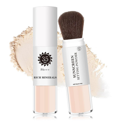 Mineral Sunscreen Setting Powder for Face & Scalp, SPF 35 Mineral Brush Powder S