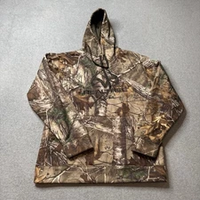 Realtree Jacket Mens Medium Camouflage Hoodie Drawstring Fleece Hunting Outdoors
