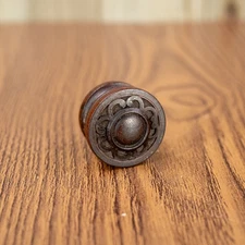 Vintage Radio Knob 1pc  1930's Deco Hardwood 1/4" Opening w/ Set Screw