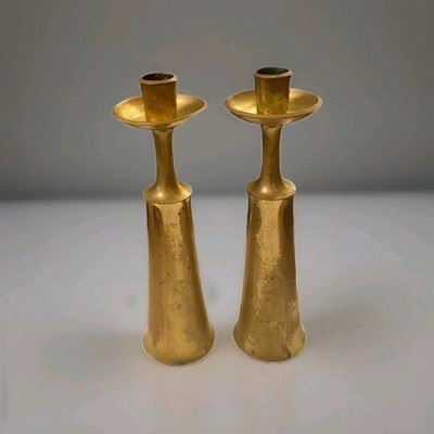 Vtg Signed JHQ Dansk Denmark Jens Quistgaard Solid Brass Candle