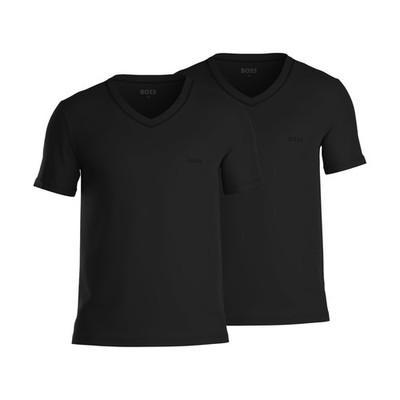 BOSS Herren T-Shirts V-Ausschnitt 2er Pack Comforts 100% Baumwolle Weiß Schwarz