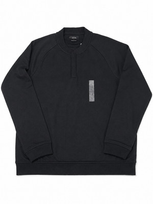 Alfani Men's Sweatshirt Deep Black Size L Long Sleeve ¼ Hidden Snap Pullover NWT