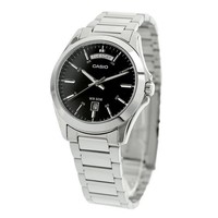 Casio Classic MTP-1370D-1A1VDF Day-Date Analog Schwarzes Zifferblatt Stahl He...