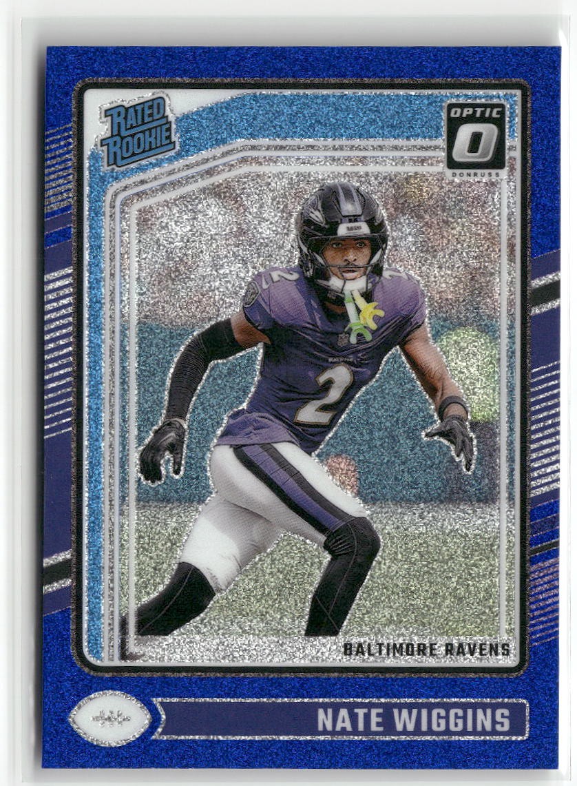 2024 Donruss Optic #281 Nate Wiggins Blue Glitter RC RAVENS ☘️060