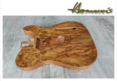 TL Mahagony Body mit Spalted Maple Top, Finish High Gloss, Gewicht 2,07 kg
