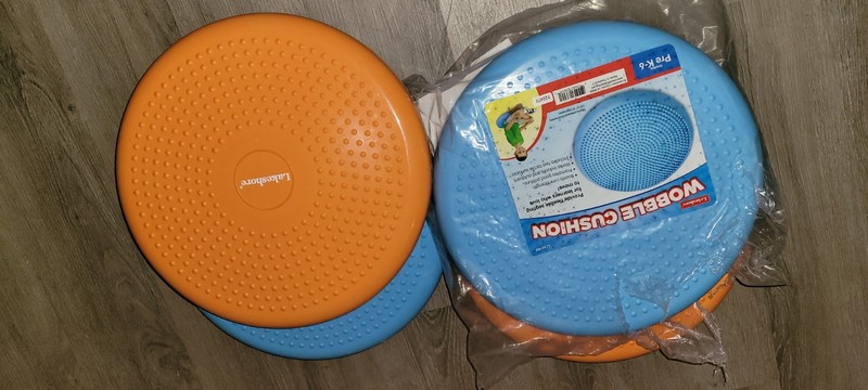 Lakeshore LC511RG Orange Wobble Cushion 13 1/2 Inch Diameter NEW 4 count