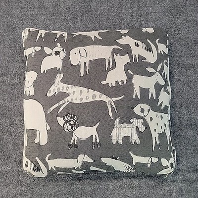 Dog Themed Gray Throw Pillow Raymour & Flanigan Poodle Schnauzer Wiener Dog 19''