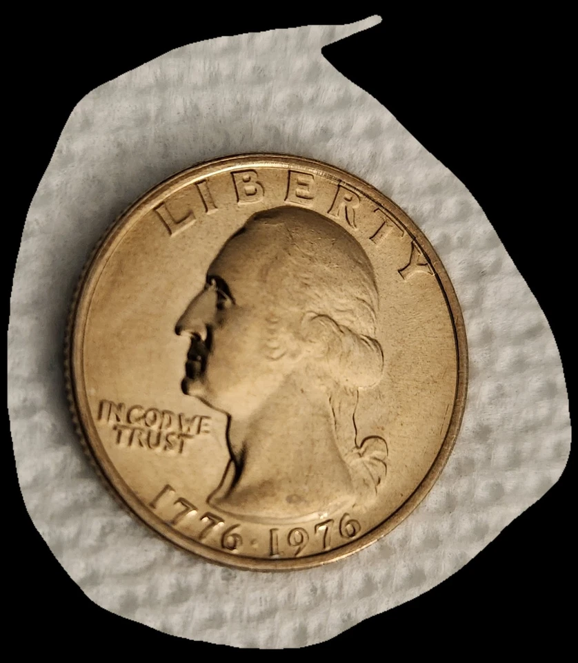 RARO Cuarto Bicentenario Vintage EE. UU. Como Nuevo 1776-1976 SIN MARCA DE CECA Foto 3 de 4