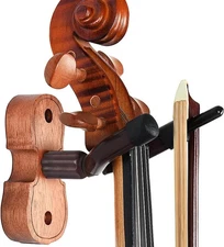 Violin Hanger Wall Mount with Bow Holder Home & Studio Sapele 