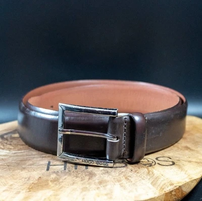 Hugo Boss Herren Gürtel Vintage Leder Jeansgürtel Braun Größe 32 - Bild 1 von 4