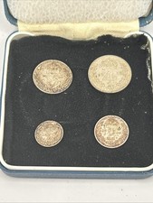 1935 George V Maundry Set Of Coins Silver Various Denomination Nice Case