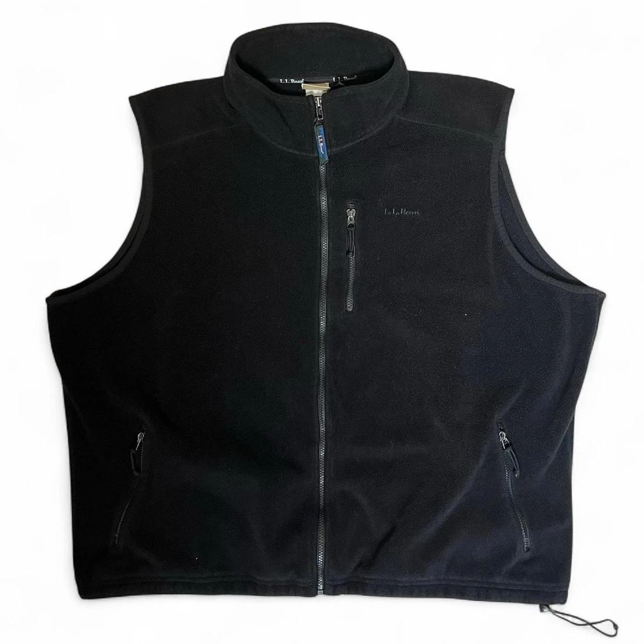 VTG 90s L.L. Bean Fleece Vest Made In USA Outdoor Hiking Classic Black Sz XXL