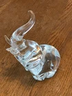 Steuben Art Glass Large Trumpeting Elephant Figurine Signed 8.75 Tall 4.8 oz VGC