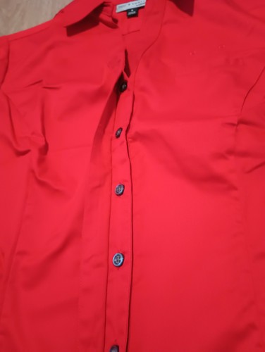 DOC & AMELIA by CINTAS rot Stretch Baumwolle Top Shirt Arbeitskleidung Büro Karriere S - Bild 4 von 14