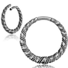 PAIR 6G 4MM BIG HOOPS HINGED WHITE BRASS EAR WEIGHTS PLUGS TUNNELS GAUGE