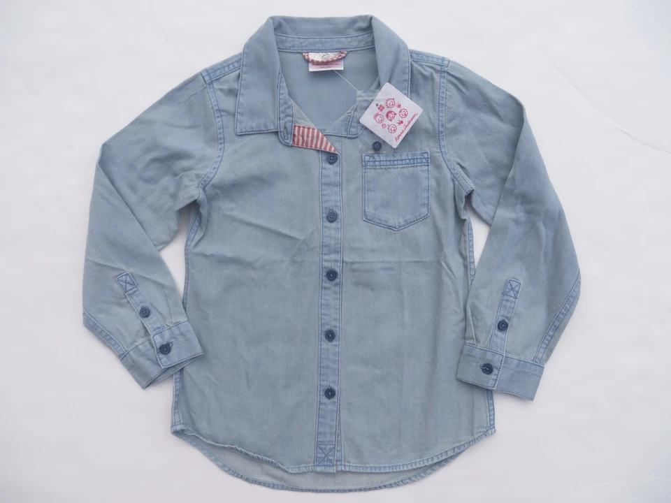 Camisa Hanna Andersson 140 10 Niñas Denim Azul Claro Algodón NUEVA 10 Lavado Claro Nueva Con Etiquetas Foto 4 de 4