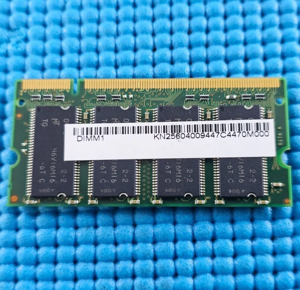 MICRON APPLE MT8VDDT3264HDG-335C3 256MB PC2700S DDR LAPTOP 200-PIN SO-DIMM RAM - Image 2 of 2