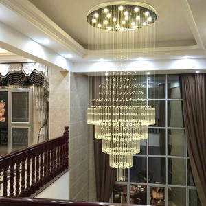 Rain Drop Led Crystal Chandelier Staircase Ceiling Lamp Lighting