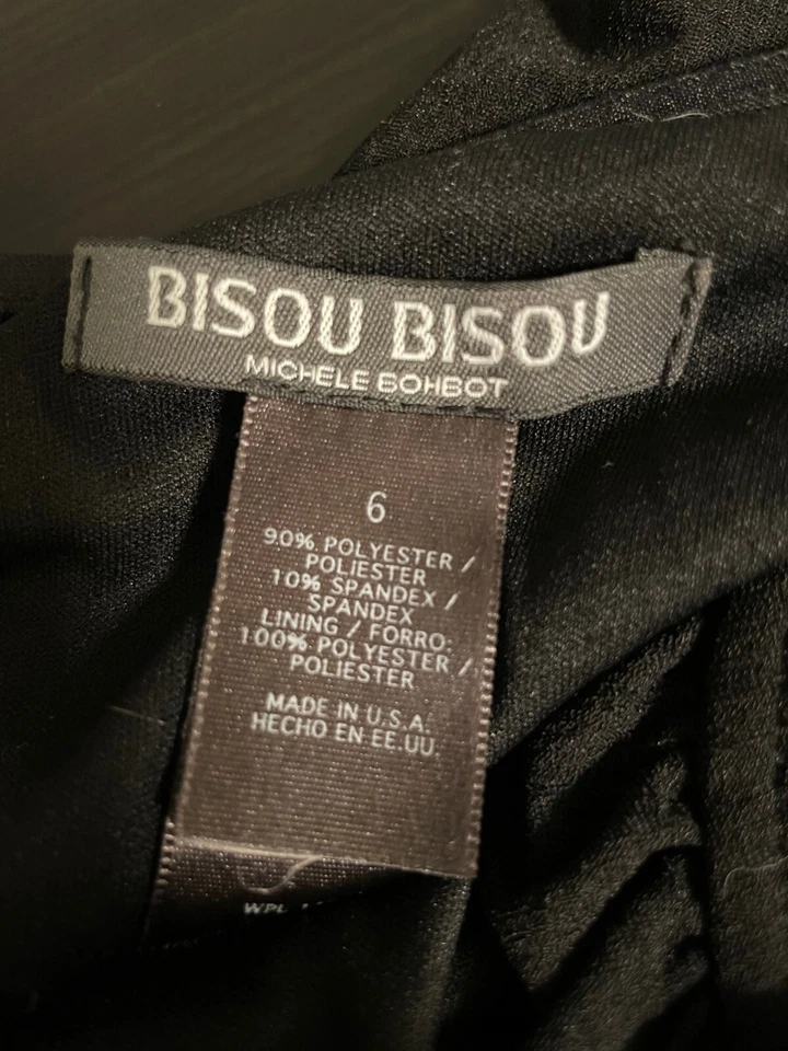 Vintage Bisou Bisou Womens Dress Size 6 Black Strappy Ruched Babydoll Witchy Y2K - Image 3 of 4