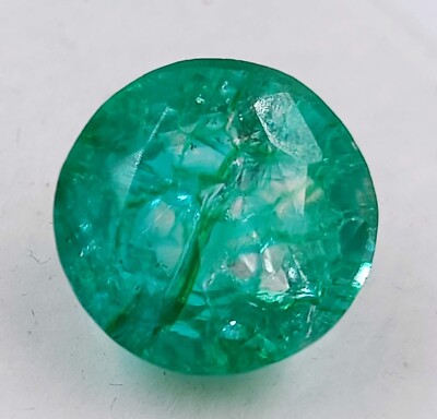 Natural Certified Zambian Green Emerald 18.00 Ct Round Cut Loose Gemstone 5MSN