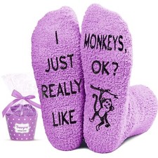 Cute Fuzzy Socks - Monkey Socks for Women Funny Monkey Gifts for Teenage Girl...