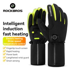 ROCKBROS Electric Heated Cycling Gloves Thermal Windproof Non-Slip Touch Screen