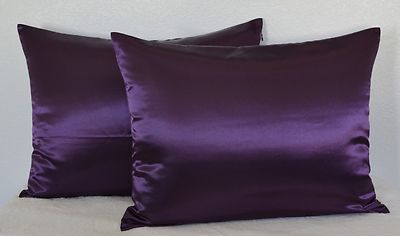 High Quality 2 Pieces of Hidden Zipper Satin Pillow Case, Multi Size/Color