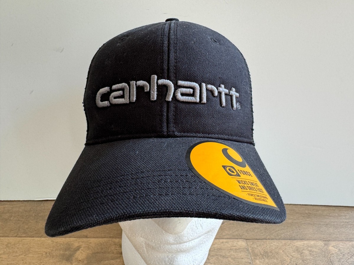 Carhartt Canvas Mesh-Back Logo Graphic Cap Black Snapback