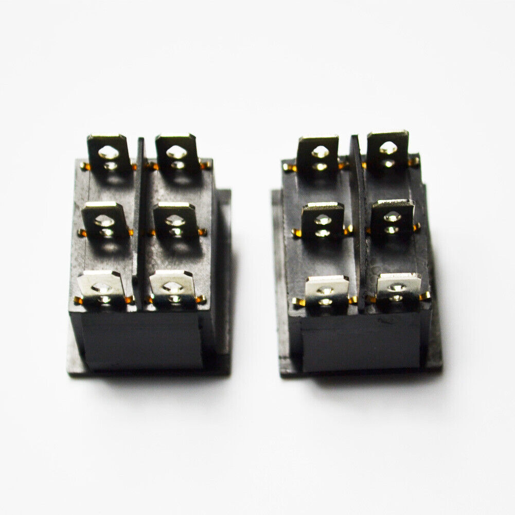 2pcs Rocker Switch 6 Pin Indicator Lights 250V ON/OFF Switch Toggle IP20