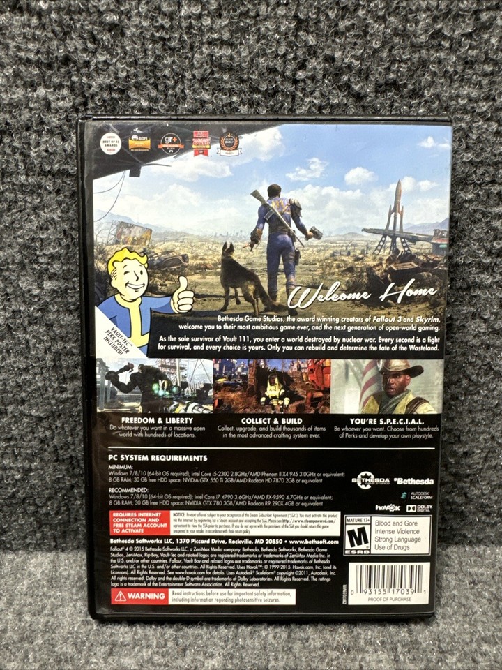 Fallout 4 PC Games 2015 Complete with Manual Survival Guide & Poster eBay