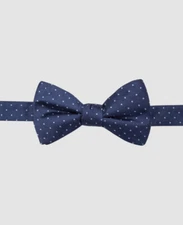 $50 Ryan Seacrest Distinction Mens Blue Adjustable Pindot Pre Tied Silk Bow Tie