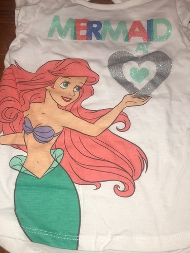 Disney Princess The Little Mermaid Ariel Shirt & Shorts Outfit Set New Size 6 - Picture 3 of 7