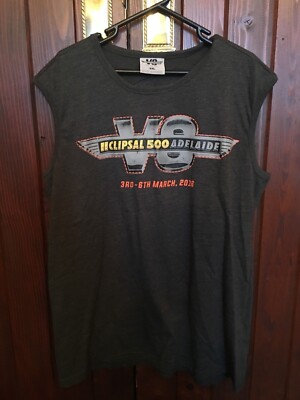 Clipsal V8 500 Adelaide Grey Sleeveless T-Shirt Size 3XL