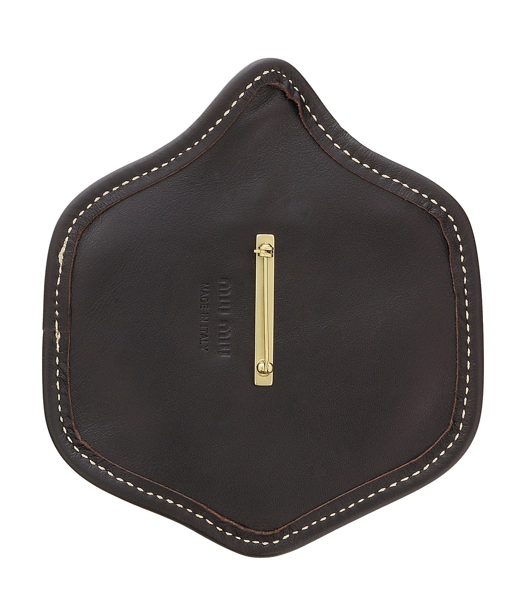 小物 miu miu Damaged/Store Return Miu Miu Studed Leather Brooch Pin | eBay