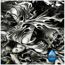 Hydrographic Film | Hydro Dip Film | Revved-Up Reckoning 19" x 7 Feet