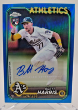 2024 Topps Chrome Update #AC-BHA Brett Harris RC Auto Blue Refractor /150 A's