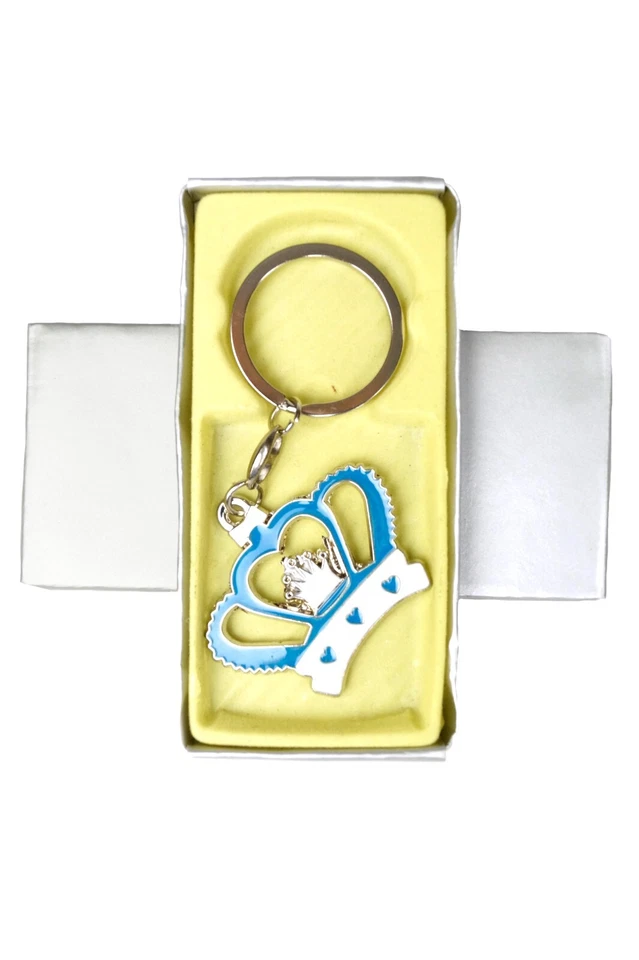 Llaveros decorativos corona princesa favores baby shower azul 12 piezas Foto 3 de 4