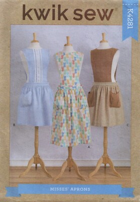 Kwik Schnittmuster 4281 Schürzen, Wickelschürzenkleid, Rückenbedeckung XS-XL