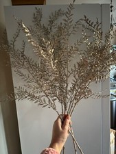 Peony QVC 7 STEMS OF GOLD GLITTER FERNS 34" HEIGHT NEW