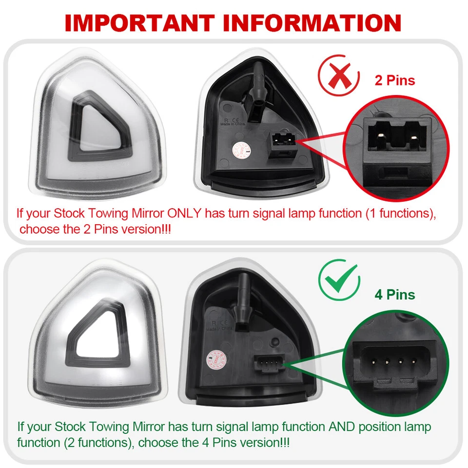 Espejo retrovisor lateral LED ámbar + blanco luz de señal de giro transparente para Dodge Ram 1500 2500 3500 Foto 4 de 4