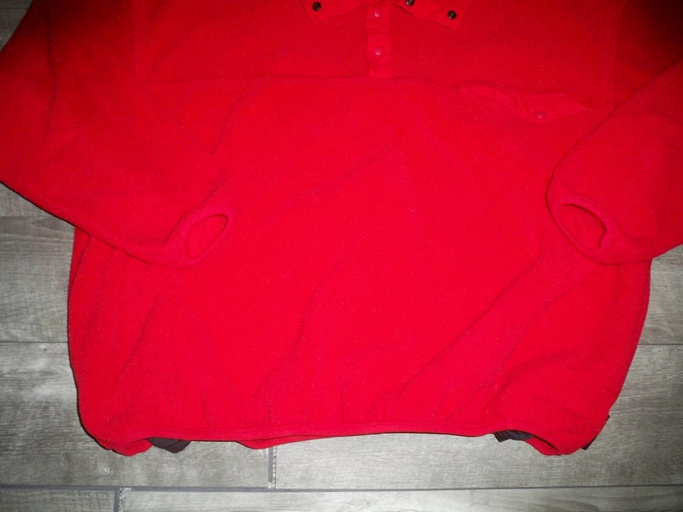 Vintage Eastern Mountain Sports Fleece Sherpa Pullover Red Snap-T Size XXL Mens - Image 3 of 4