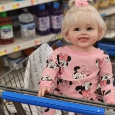 28" Finished Reborn Baby Doll Toddler Girl Short Hair Cloth Body Handmade Toy